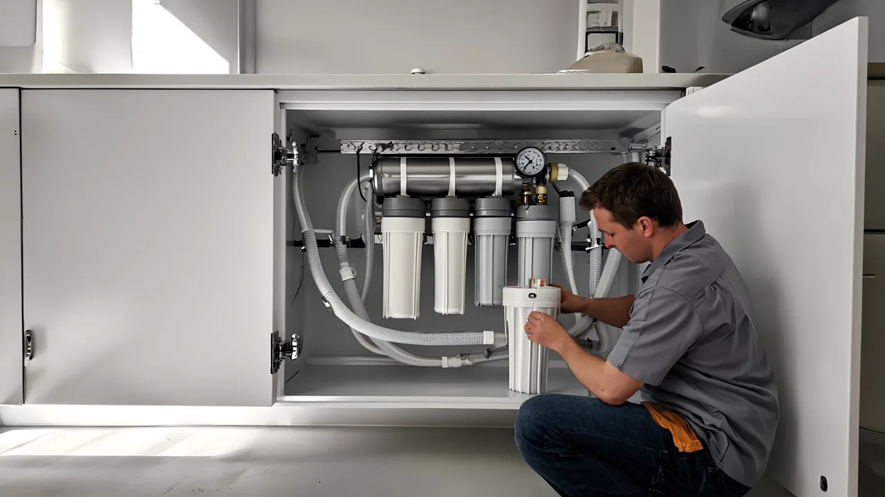 Aseel Aqua Q technician during an installation